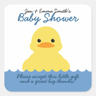 cute rubber ducky BABY SHOWER party favour label