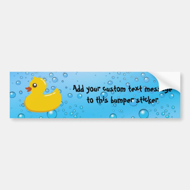 Cute Rubber Ducky/Blue Bubbles Bumper Sticker (Front)
