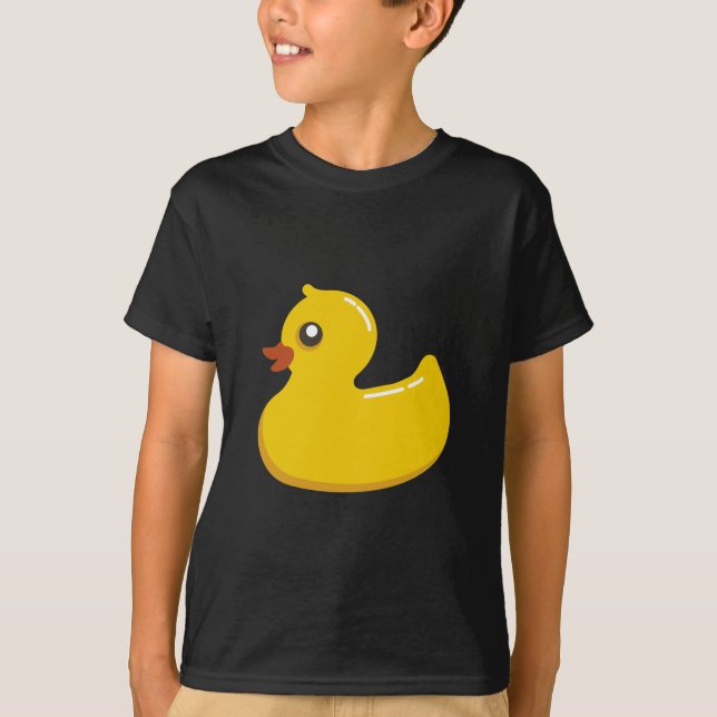 Cute Rubber Ducky/Blue Bubbles T-Shirt (Front)