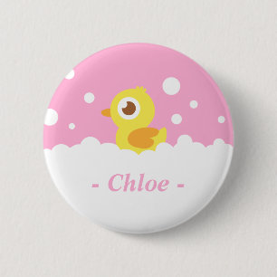 Cute Rubber Ducky in Bubble Bath 6 Cm Round Badge