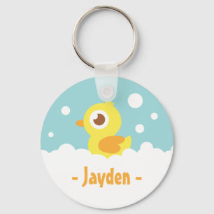 Cute Rubber Ducky in Bubble Bath Key Ring
