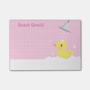 Cute Rubber Ducky in Shower For Girls Post-it Notes