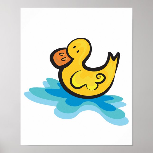 cute rubber ducky in tub poster (Front)