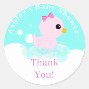 Cute Rubber Ducky Thank You Classic Round Sticker