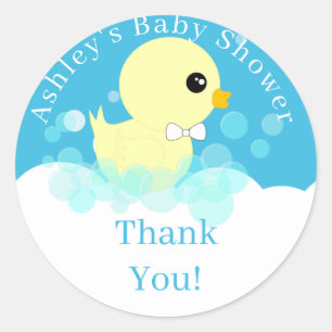 Cute Rubber Ducky Thank You Classic Round Sticker