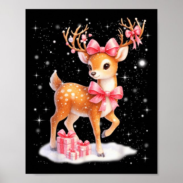 Cute Rudolph Nk Coquette Pajamas Christmas Xmas Gi Poster (Front)