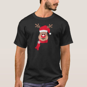Cute Rudolph Reindeer Face Christmas Eve Xmas Part T-Shirt