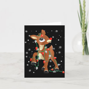 Cute Rudolph The Red Nose Reindeer For Kids Christ Card