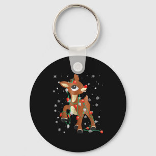 Cute Rudolph The Red Nose Reindeer For Kids Christ Key Ring