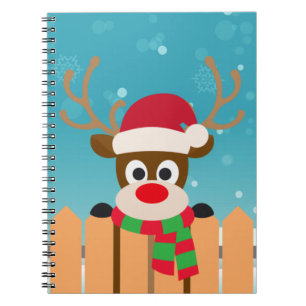 Cute Rudolph The Red Nose Reindeer Notebook