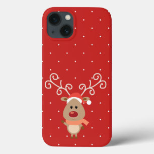 Cute Rudolph the red nosed reindeer cartoon iPhone 13 Case