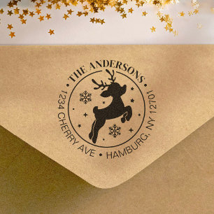 Cute Rudolph the Red Nosed Reindeer Christmas Rubber Stamp