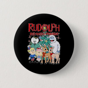 Cute Rudolph The Red Nosed Reindeer Christmas Spec 6 Cm Round Badge