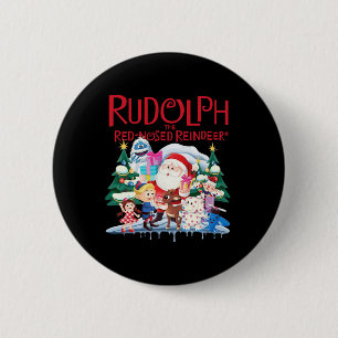 Cute Rudolph The Red Nosed Reindeer Christmas Spec 6 Cm Round Badge
