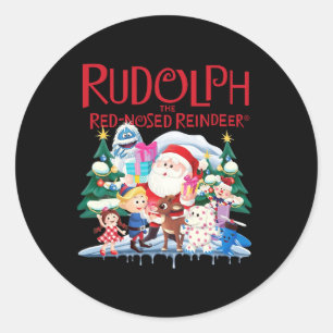 Cute Rudolph The Red Nosed Reindeer Christmas Spec Classic Round Sticker