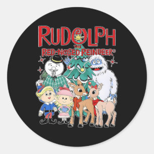 Cute Rudolph The Red Nosed Reindeer Christmas Spec Classic Round Sticker
