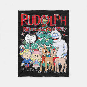 Cute Rudolph The Red Nosed Reindeer Christmas Spec Fleece Blanket
