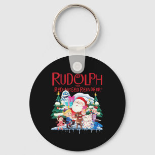Cute Rudolph The Red Nosed Reindeer Christmas Spec Key Ring