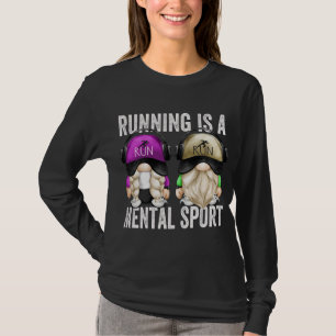 Cute Runners Gnome Couple Funny Running Is A Menta T-Shirt