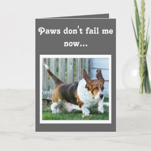 Cute Running Basset on Funny "Father's Day" Card