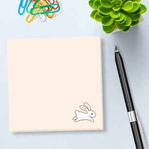 Cute Running Bunny Rabbit Beige Post-it Notes