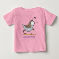 Cute running californian quail cartoon