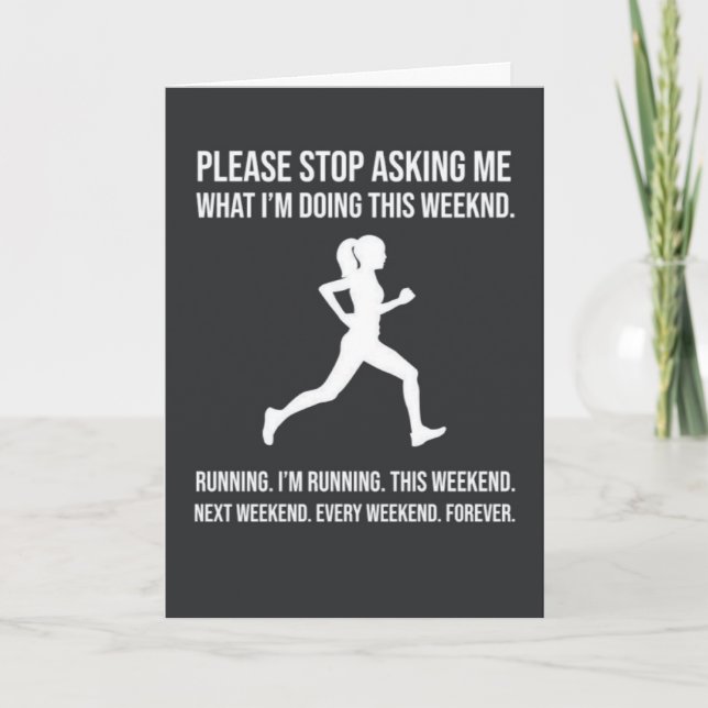 Cute Running Cards Humour Humourous Runner  (Front)