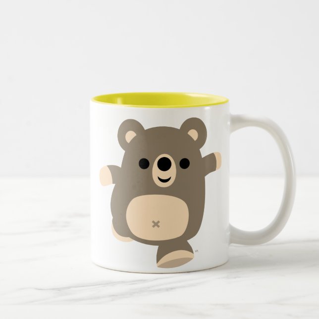 Cute Running Cartoon Bear Mug (Right)