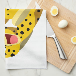 Cute Running Cartoon Cheetah Tea Towel