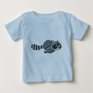 Cute Running Cartoon Racoon Baby T-Shirt