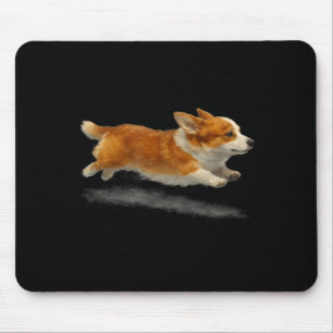 Cute running dog funny corgi running art meme  mouse pad