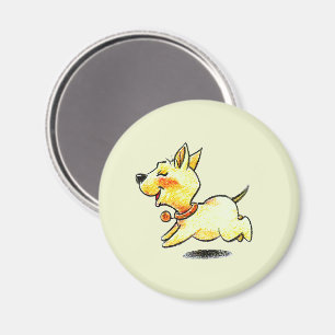 Cute Running Dog Illustration for Dog Lovers Magnet