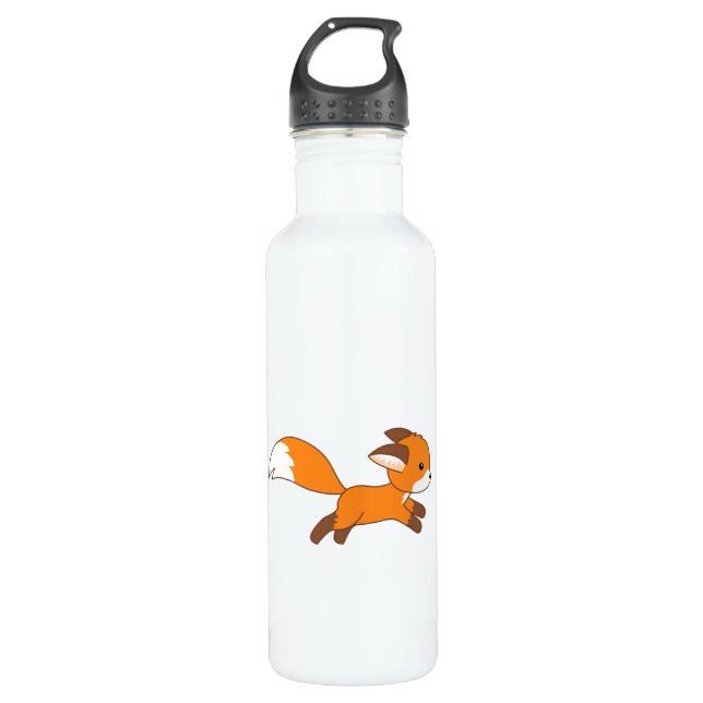Cute Running Fox 710 Ml Water Bottle (Front)