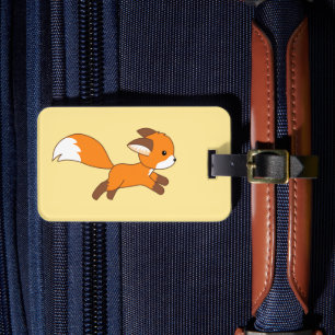 Cute Running Fox Luggage Tag