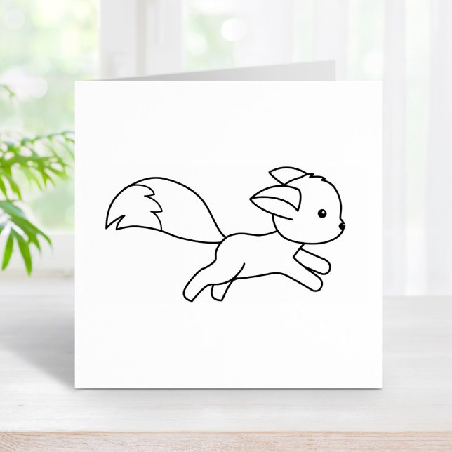 Cute Running Fox Rubber Stamp (Creator Uploaded)