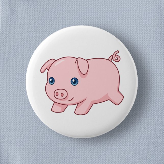 Cute Running Piglet Pig 6 Cm Round Badge (Creator Uploaded)