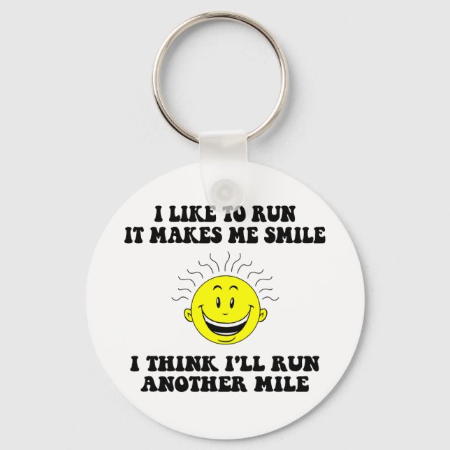 Cute running saying key ring (Front)