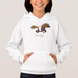 Cute running Shetland pony cartoon illustration