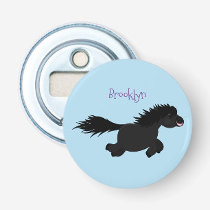 Cute running Shetland pony cartoon illustration Bottle Opener