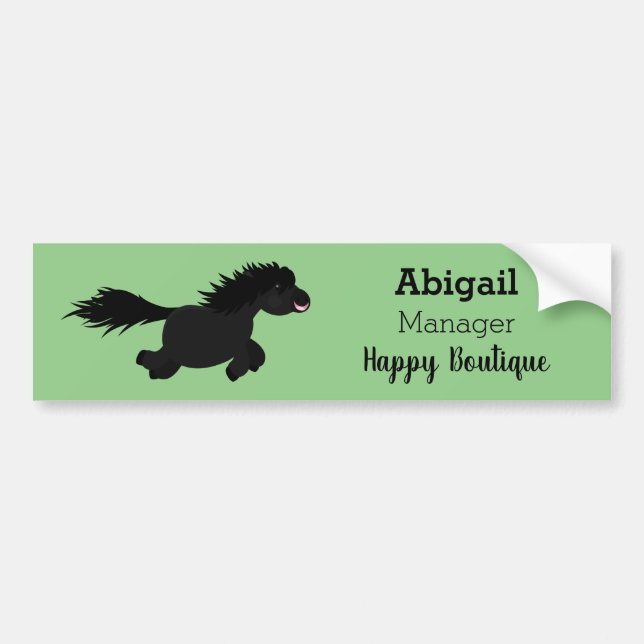 Cute running Shetland pony cartoon illustration  Bumper Sticker (Front)