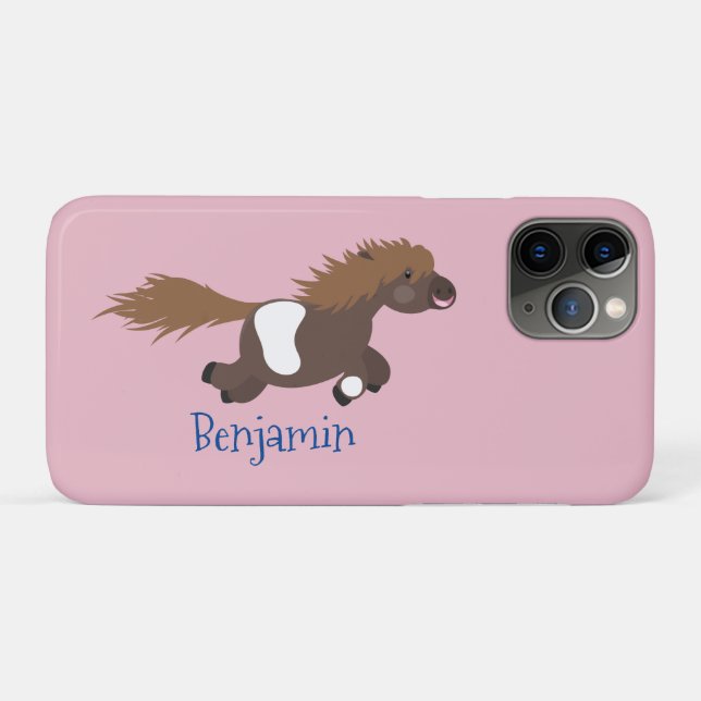Cute running Shetland pony cartoon illustration Case-Mate iPhone Case (Back (Horizontal))