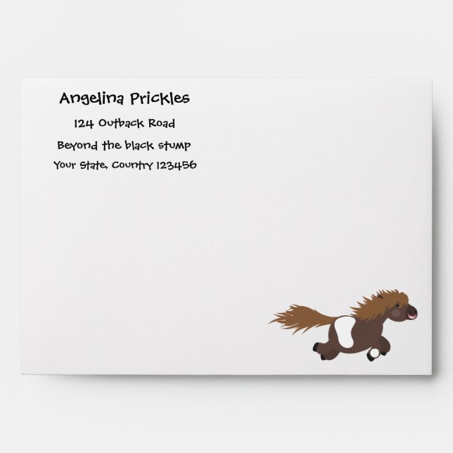 Cute running Shetland pony cartoon illustration Envelope (Front)