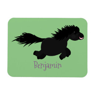 Cute running Shetland pony cartoon illustration Magnet
