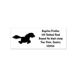 Cute running Shetland pony cartoon illustration Rubber Stamp