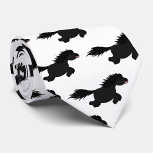 Cute running Shetland pony cartoon illustration Tie