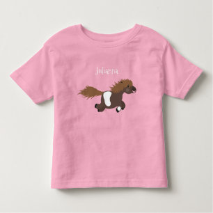 Cute running Shetland pony cartoon illustration Toddler T-Shirt