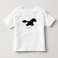 Cute running Shetland pony cartoon illustration