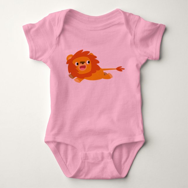 Cute Rushing Cartoon Lion Baby Clothing Baby Bodysuit (Front)