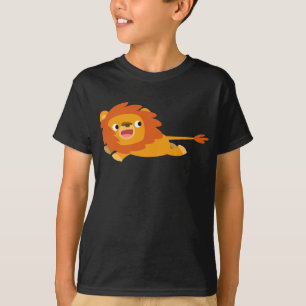 Cute Rushing Cartoon Lion Children T-Shirt