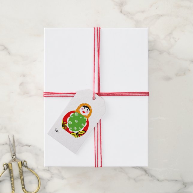 cute Russian nesting doll Gift Tags (With Twine)